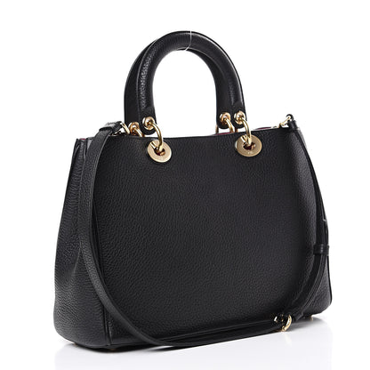 Christian Dior Bullcalf Medium Diorissimo Tote Black Rose Indien 3 of 14