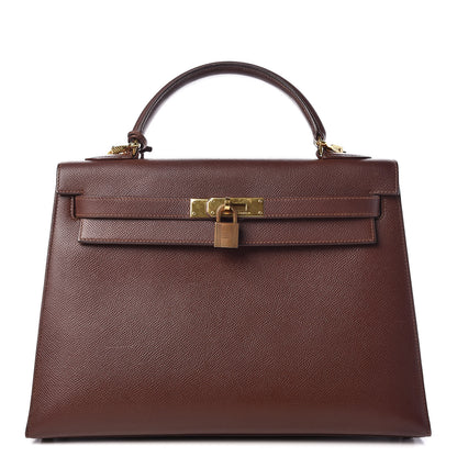 Hermes Courchevel Kelly Sellier 32 Chocolate 1 of 34