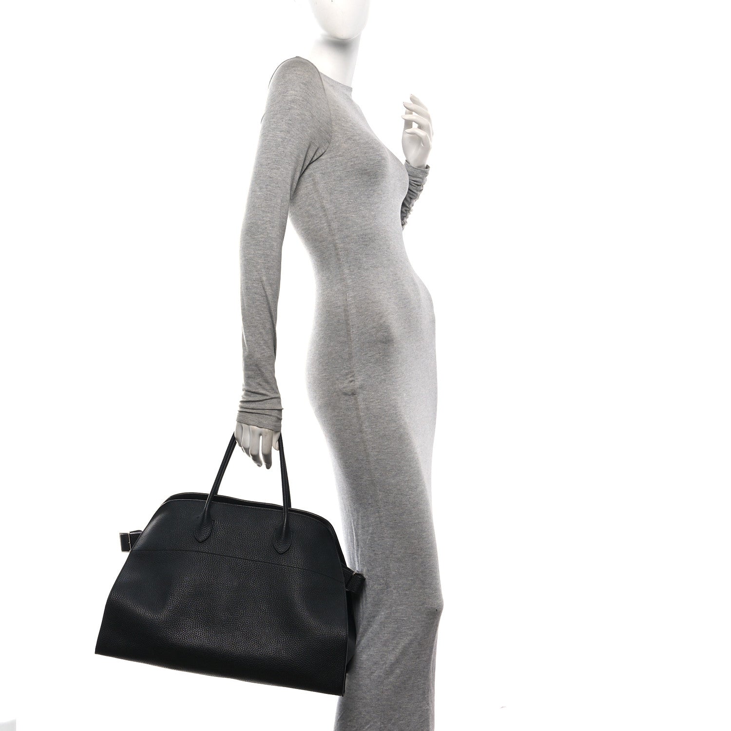 The Row Grained Calfskin Soft Margaux 17 Black 2 of 9