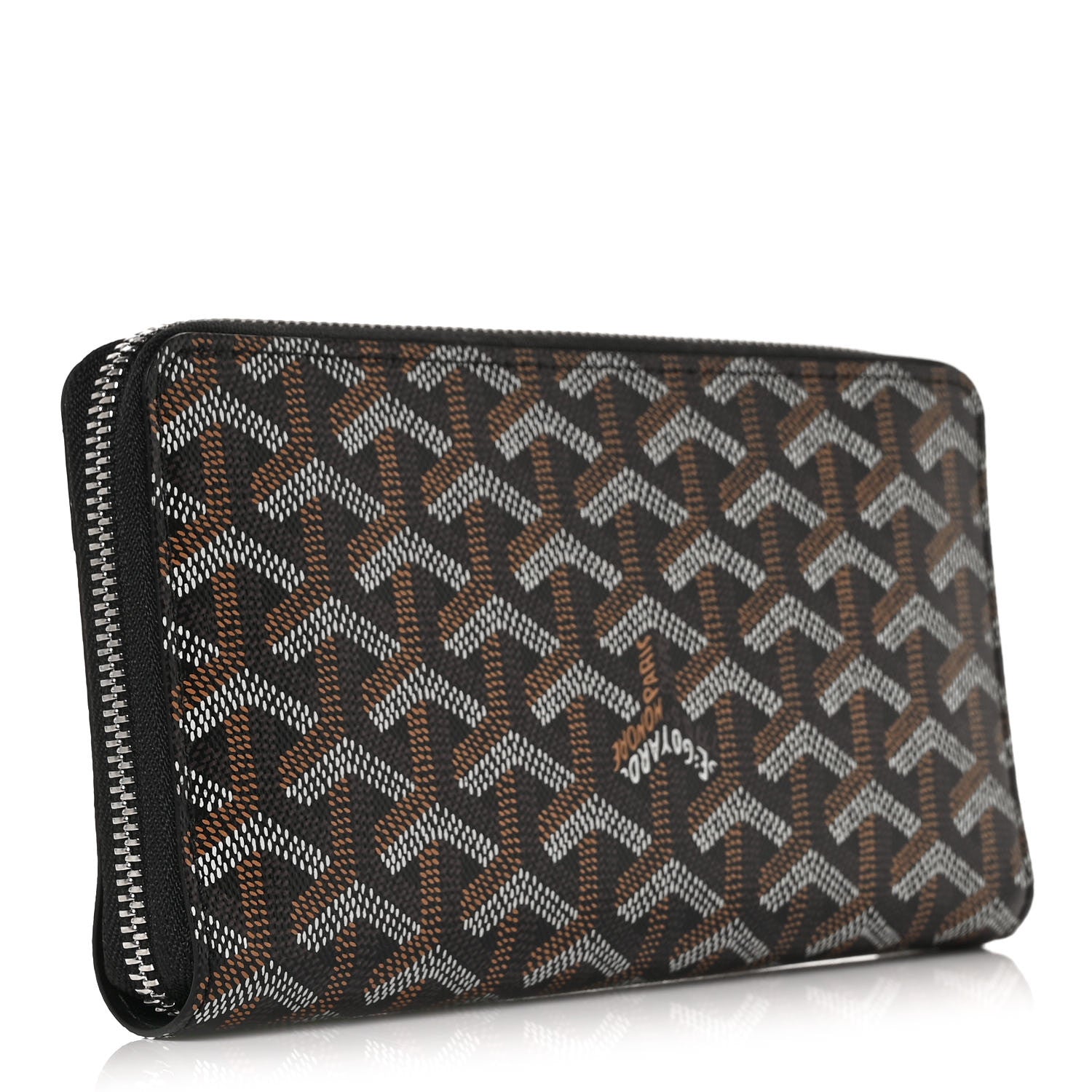 Goyard Goyardine Matignon Zip Around GM Wallet Black 3 of 9