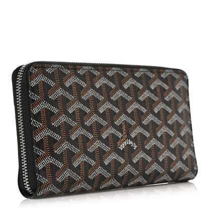 Goyard Goyardine Matignon Zip Around GM Wallet Black 3 of 9