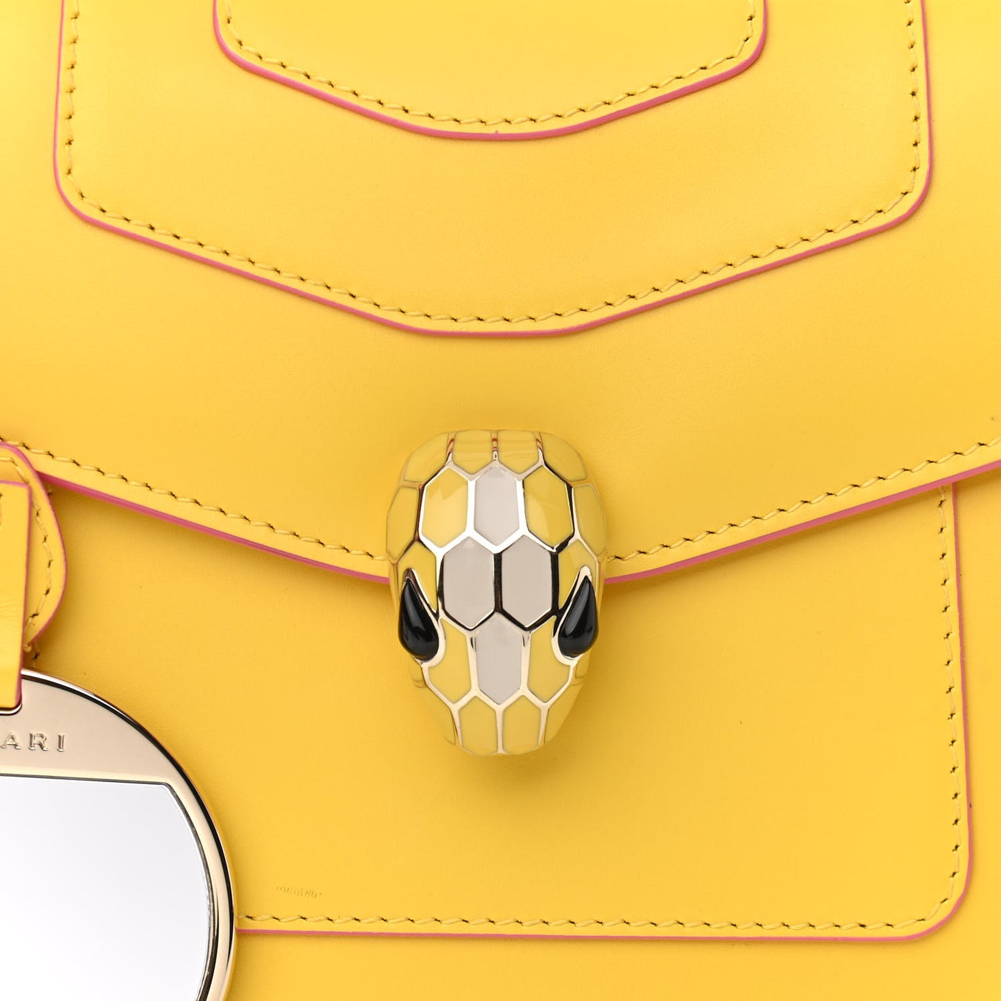 Calfskin Serpenti Forever Top Handle Yellow