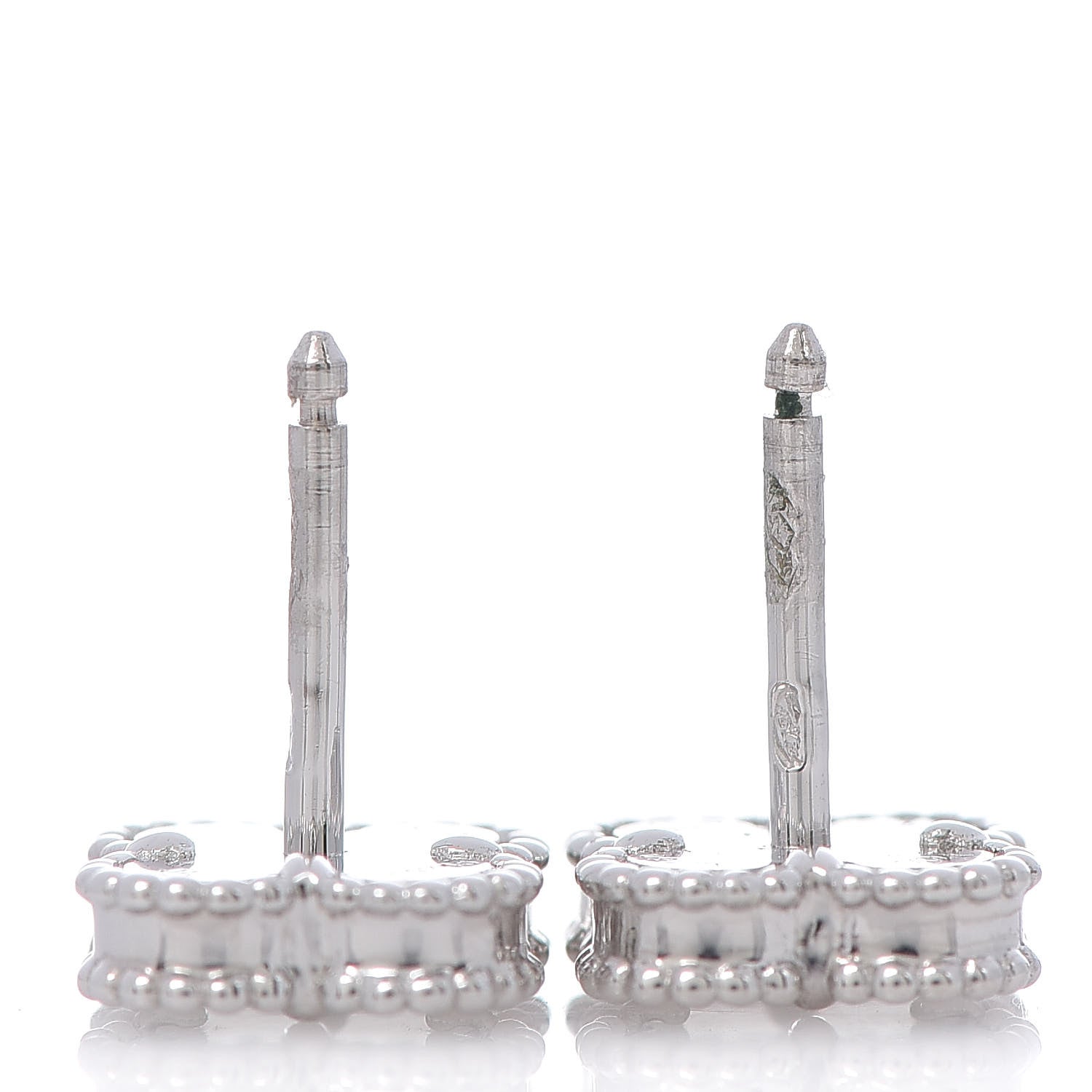 Van Cleef & Arpels 18K White Gold Mother of Pearl Sweet Alhambra Earrings 3 of 5
