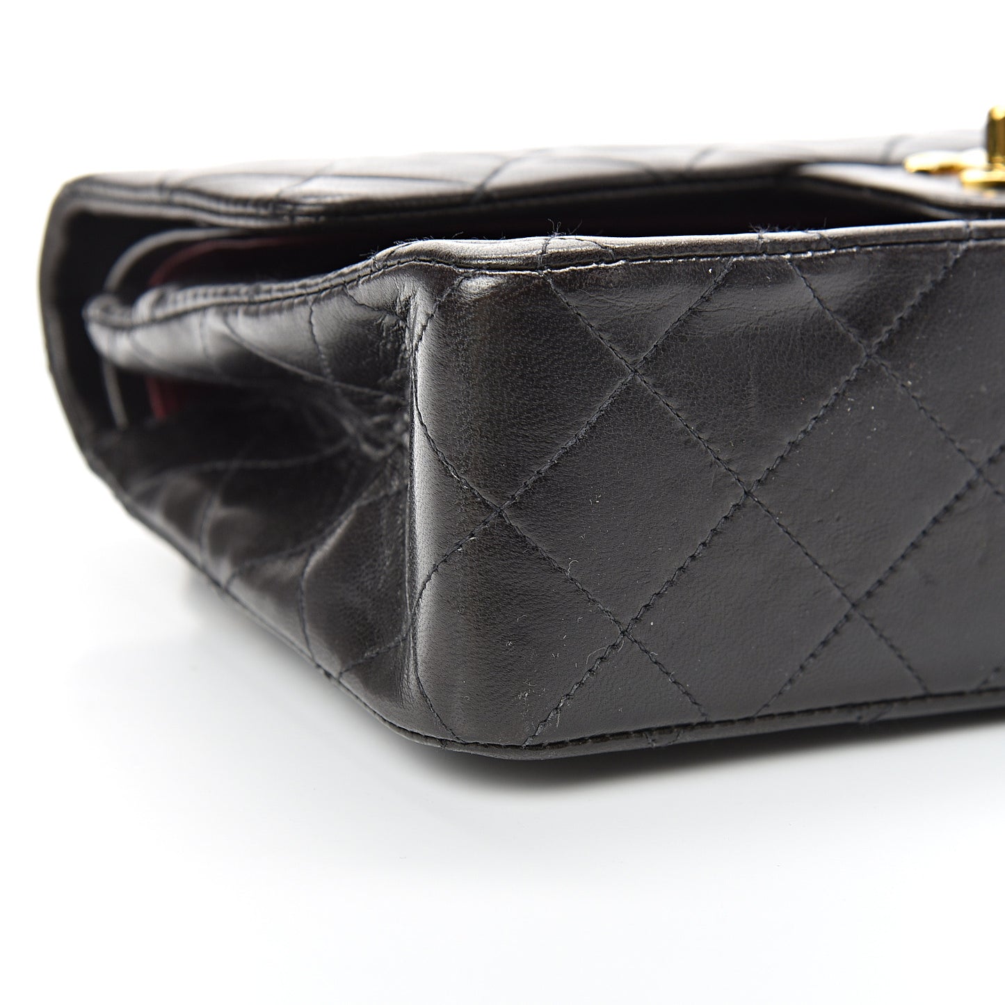 Lambskin Quilted Small Double Flap Black