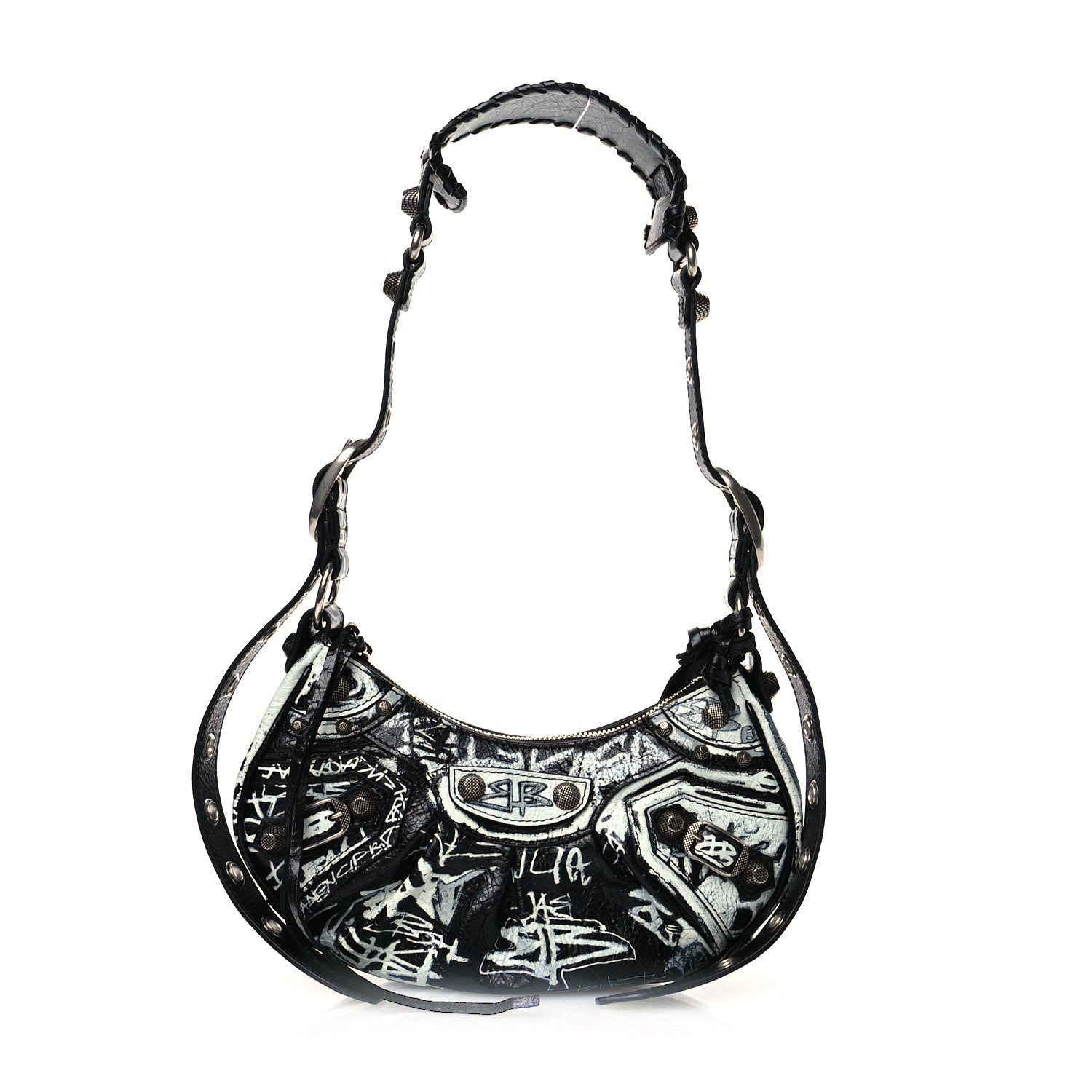 Balenciaga Agneau Arena Graffiti Le Cagole Shoulder Bag XS Black 1 of 11