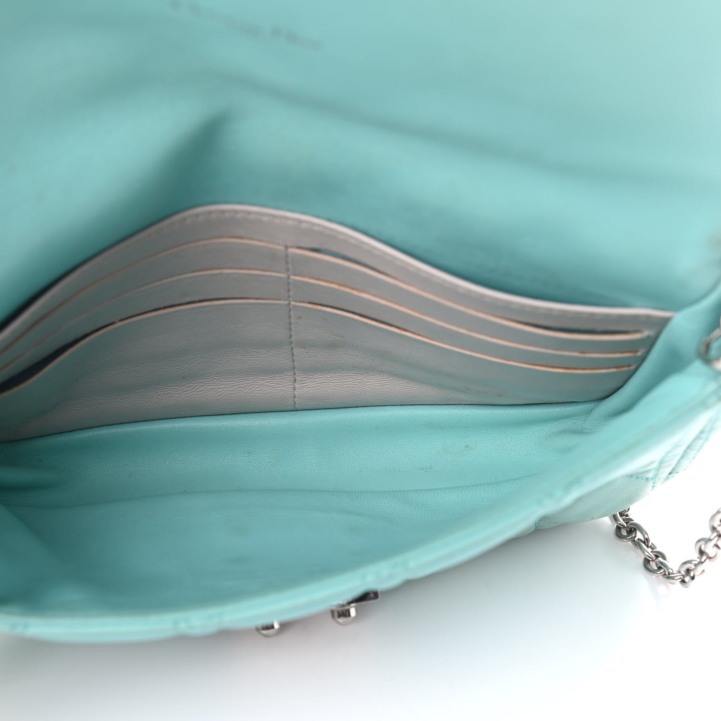 Lambskin Cannage Miss Dior Promenade Pouch Turquoise