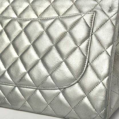 Chanel Metallic Lambskin Quilted Jumbo Double Flap Green 5 of 12