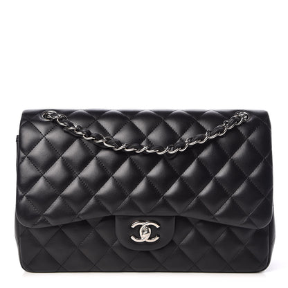 Chanel Lambskin Quilted Jumbo Double Flap Black 1 of 9