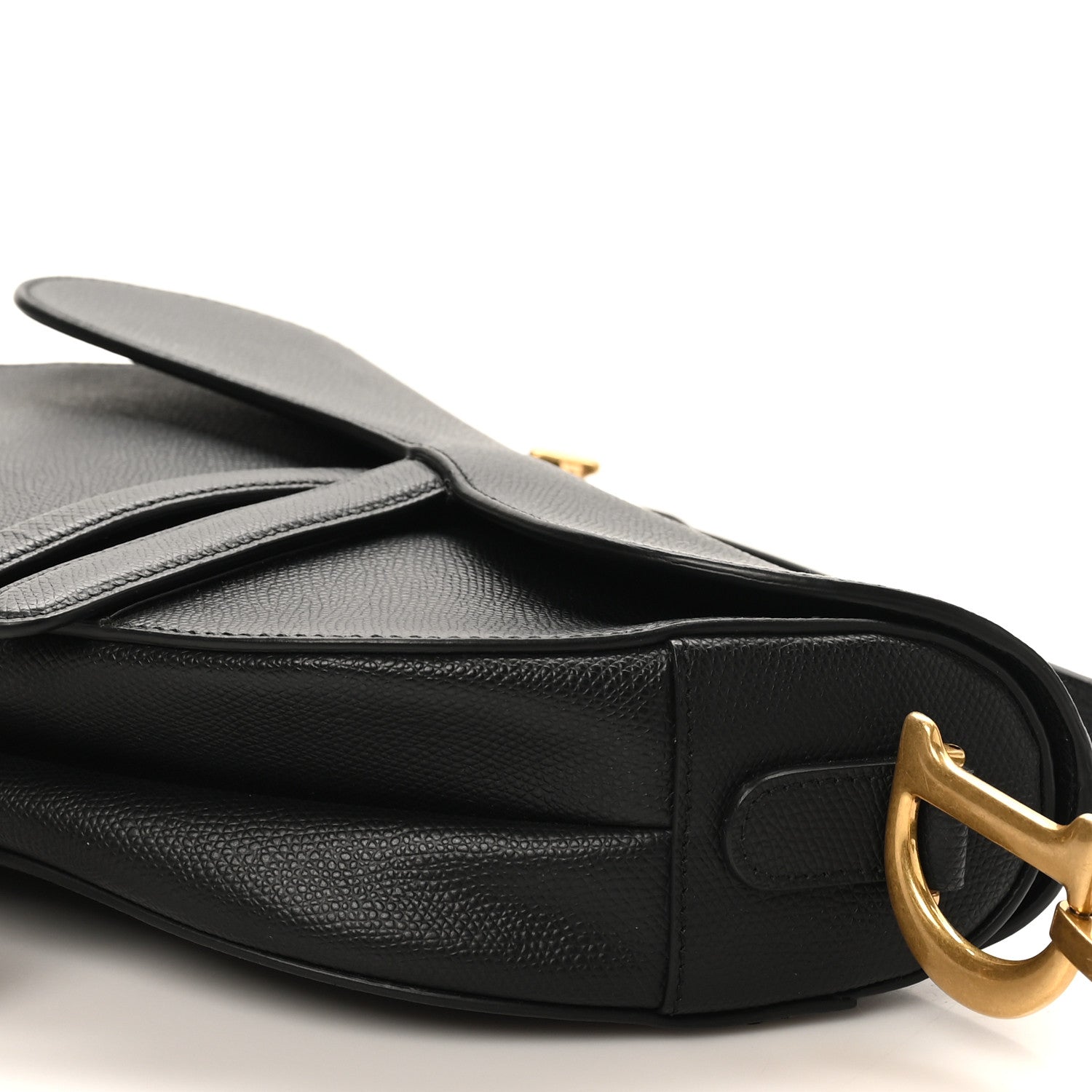 Christian Dior Grained Calfskin Saddle Bag Black 1818715