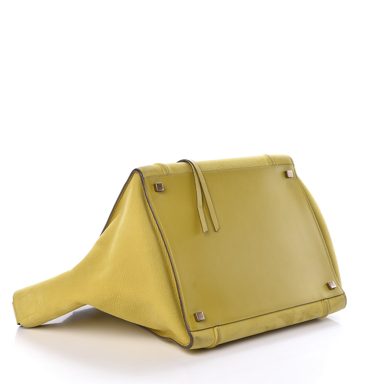 Celine Nubuck Medium Phantom Luggage Chartreuse 4 of 10