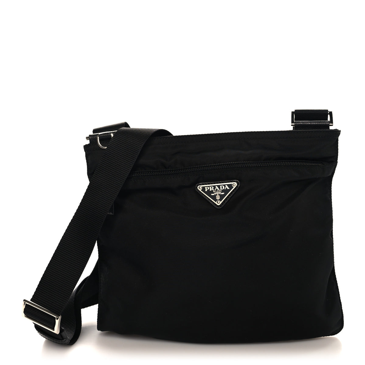 Nylon Vela Flat Messenger Bag Black