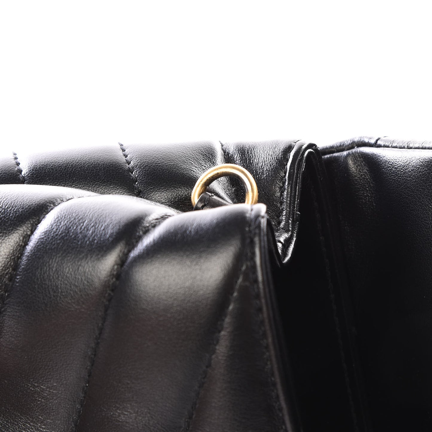 Calfskin Y Quilted Monogram Toy Loulou Crossbody Bag Black