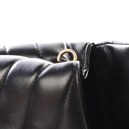 Saint Laurent Calfskin Y Quilted Monogram Toy Loulou Crossbody Bag Black 9 of 12