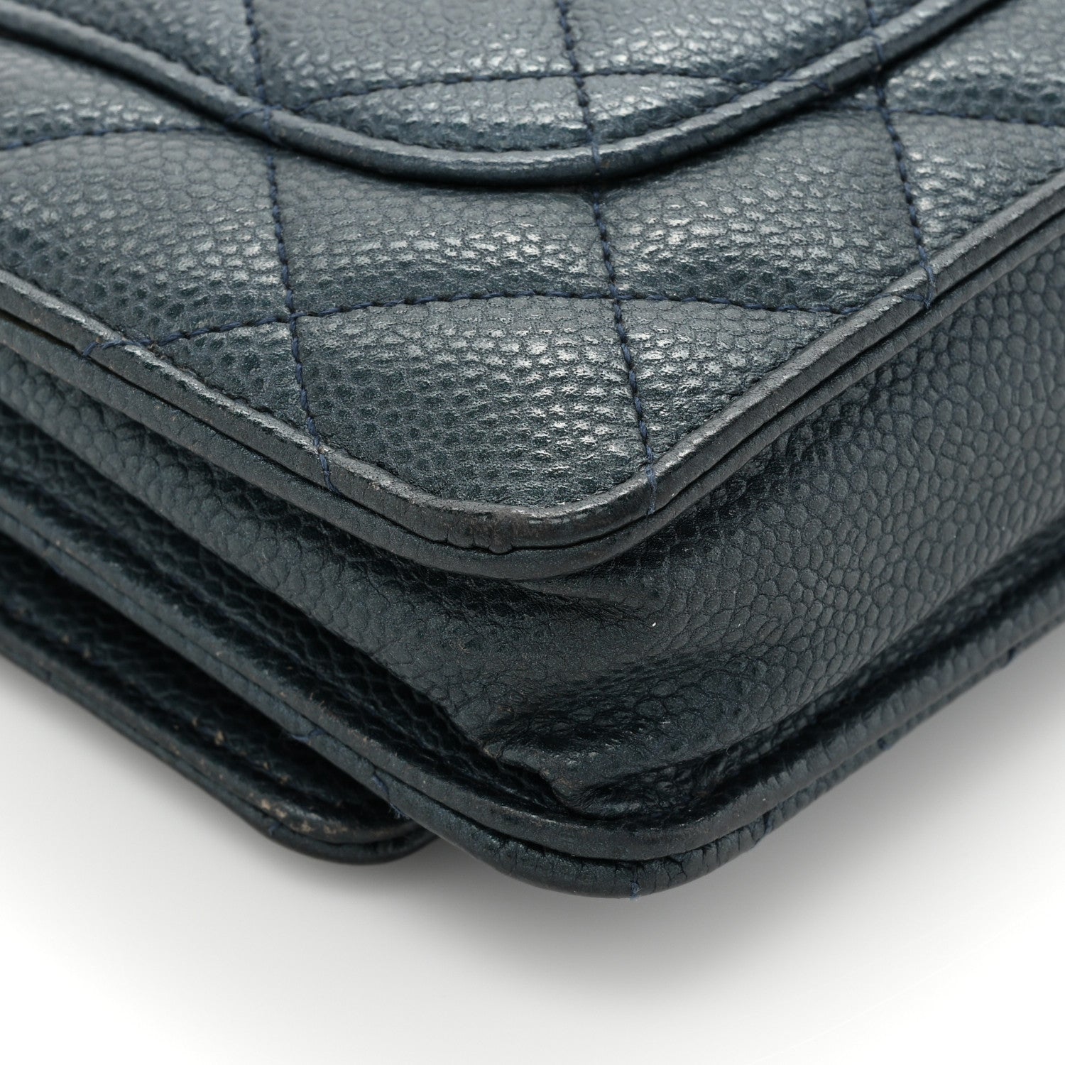 Chanel Caviar Quilted Wallet on Chain WOC Navy Blue 15 of 19