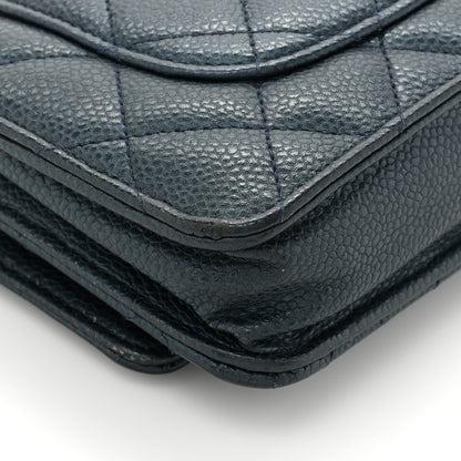 Chanel Caviar Quilted Wallet on Chain WOC Navy Blue 15 of 19