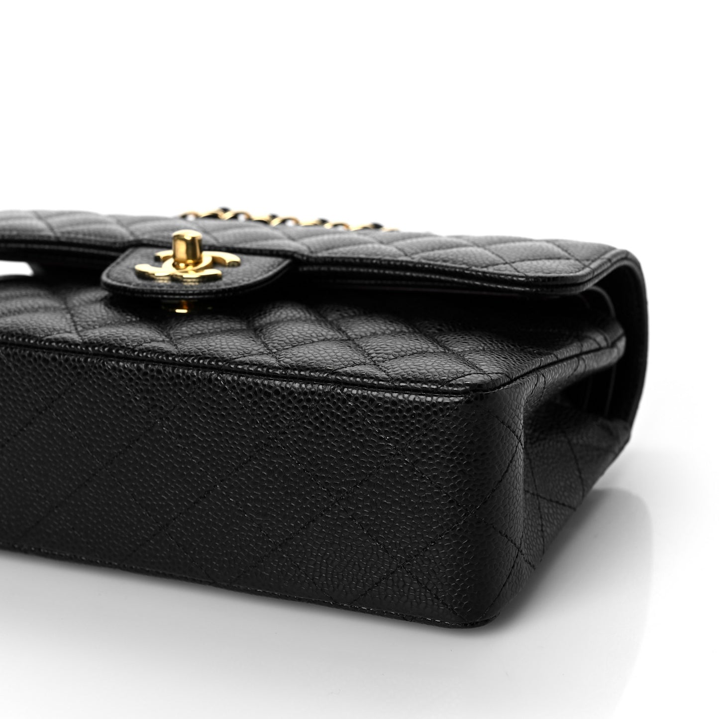Caviar Quilted Small Double Flap Black