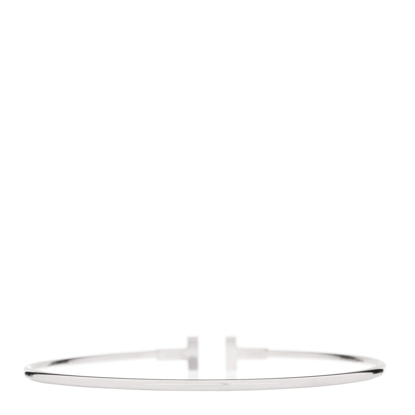 18K White Gold Narrow T Wire Bracelet
