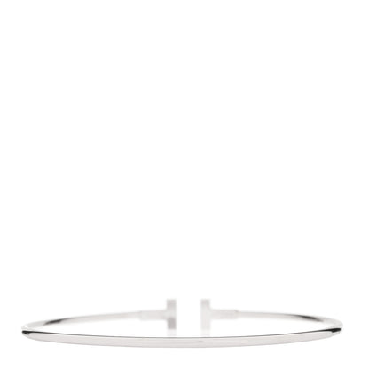 Tiffany 18K White Gold Narrow T Wire Bracelet 3 of 4