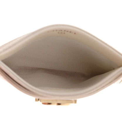 Chanel Caviar Chevron Quilted Boy Card Holder White 5 of 8