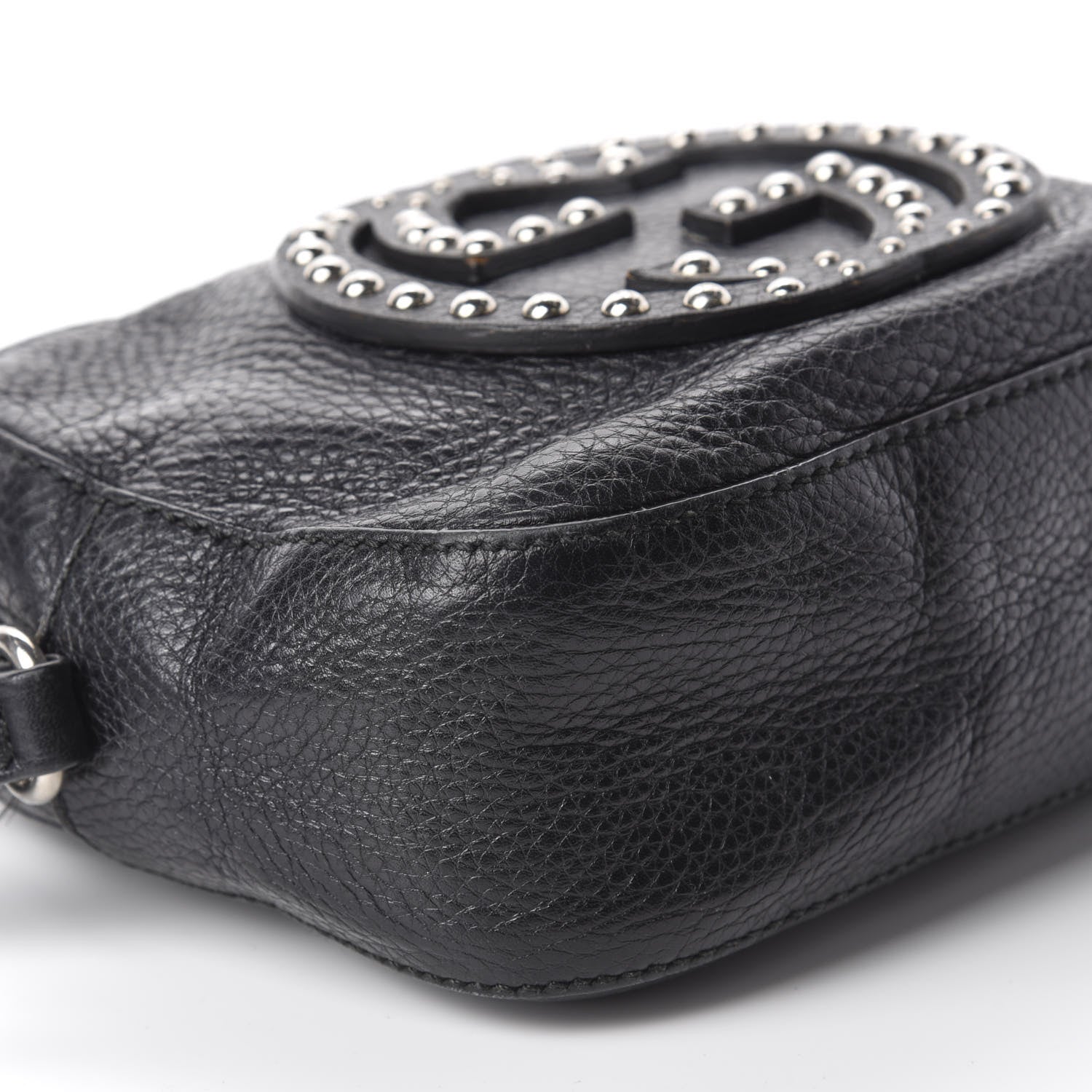 Gucci Pebbled Calfskin Studded Small Soho Disco Bag Black 6 of 13