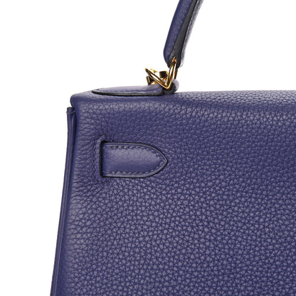 Hermes Taurillon Clemence Kelly Retourne 28 Bleu Encre 13 of 41