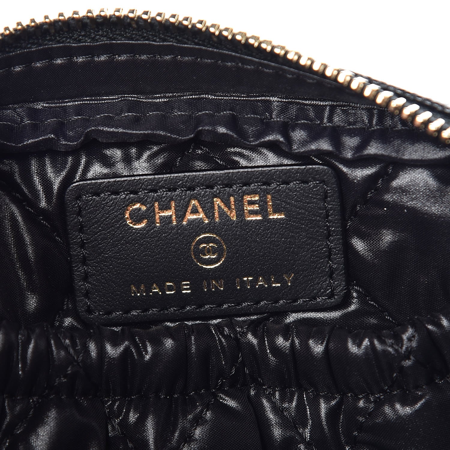 Chanel Caviar Quilted Small Curvy Pouch Cosmetic Case Black 6 of 8