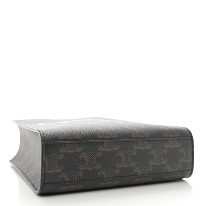 Celine Triomphe Canvas Calfskin Mini Vertical Cabas Tan 4 of 11