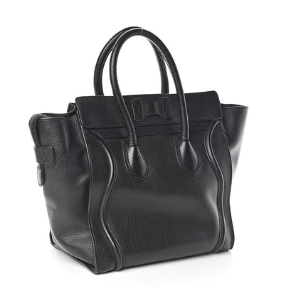 Celine Drummed Calfskin Mini Luggage Black 3 of 9