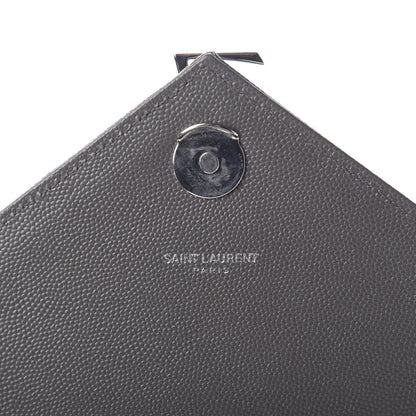 Saint Laurent Grain De Poudre Large Tri-Quilt Monogram Satchel Fog 8 of 9