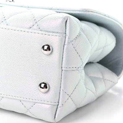 Chanel Iridescent Caviar Quilted Mini Coco Handle Flap Light Blue 9 of 9