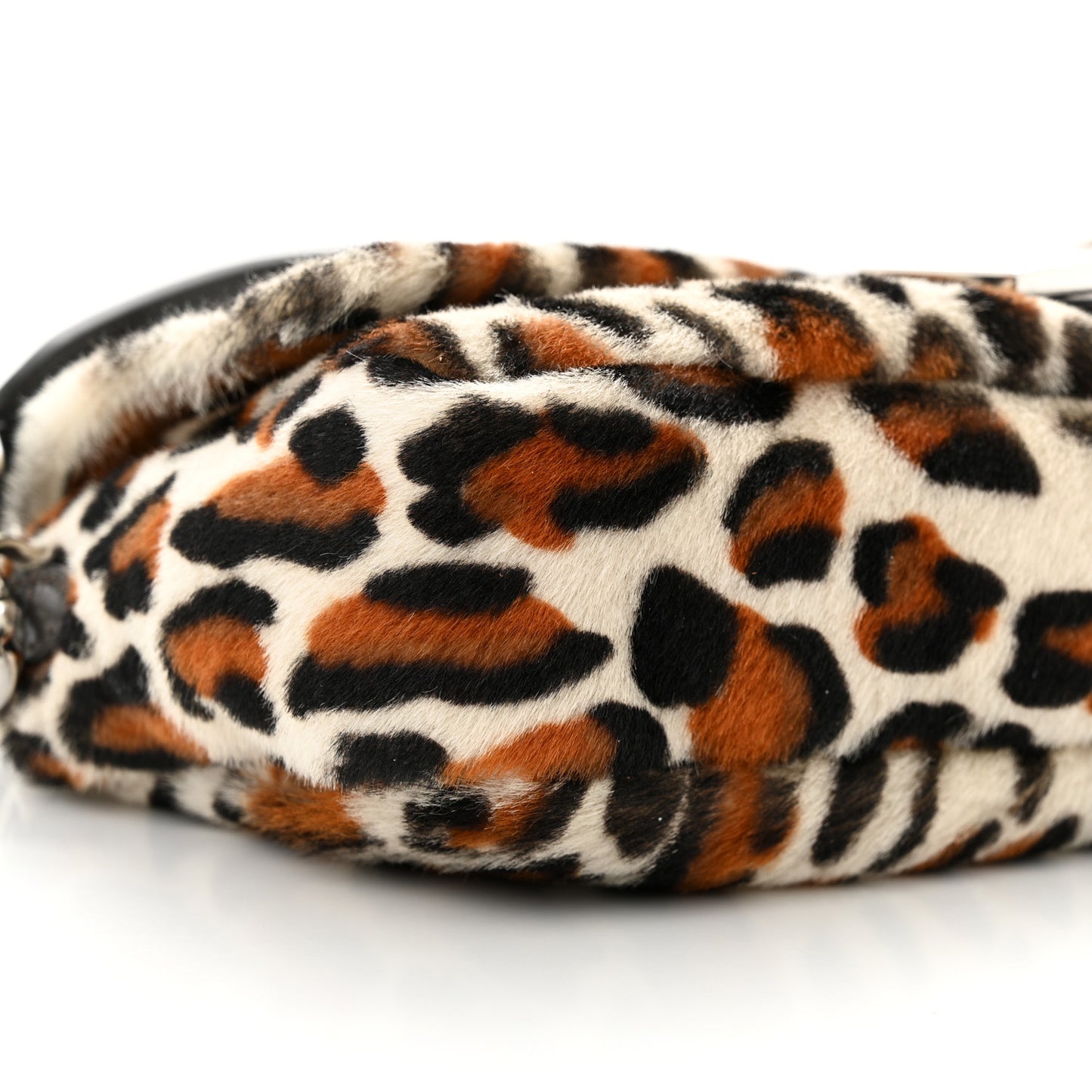 Calf Hair Leopard Print Baguette Moro