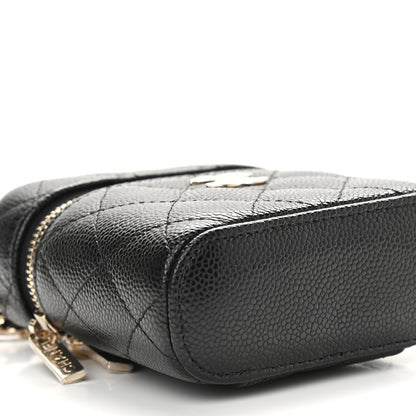 Chanel Caviar Quilted Small Handle With Care Vanity Case With Chain Black 7 of 8