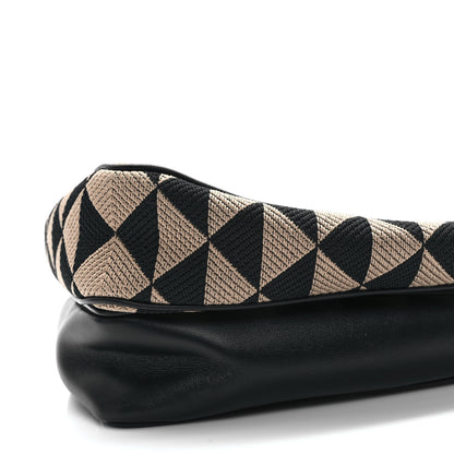 Prada Jacquard Calfskin Triangolo Symbole Embroidered Mini Triangle Double Bag Black Corda 9 of 9