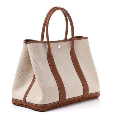 Hermes Twill H Negonda Garden Party 36 MM Tote Ecru Desert Gold 2 of 10
