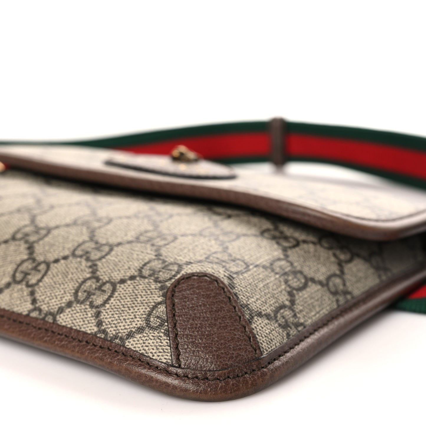 GG Supreme Monogram Neo Vintage Web Belt Bag Brown