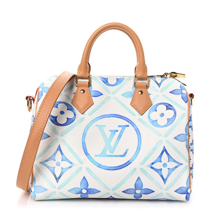 Louis Vuitton Monogram Tiles By The Pool Speedy Bandouliere 25 Lagoon Blue 1 of 12
