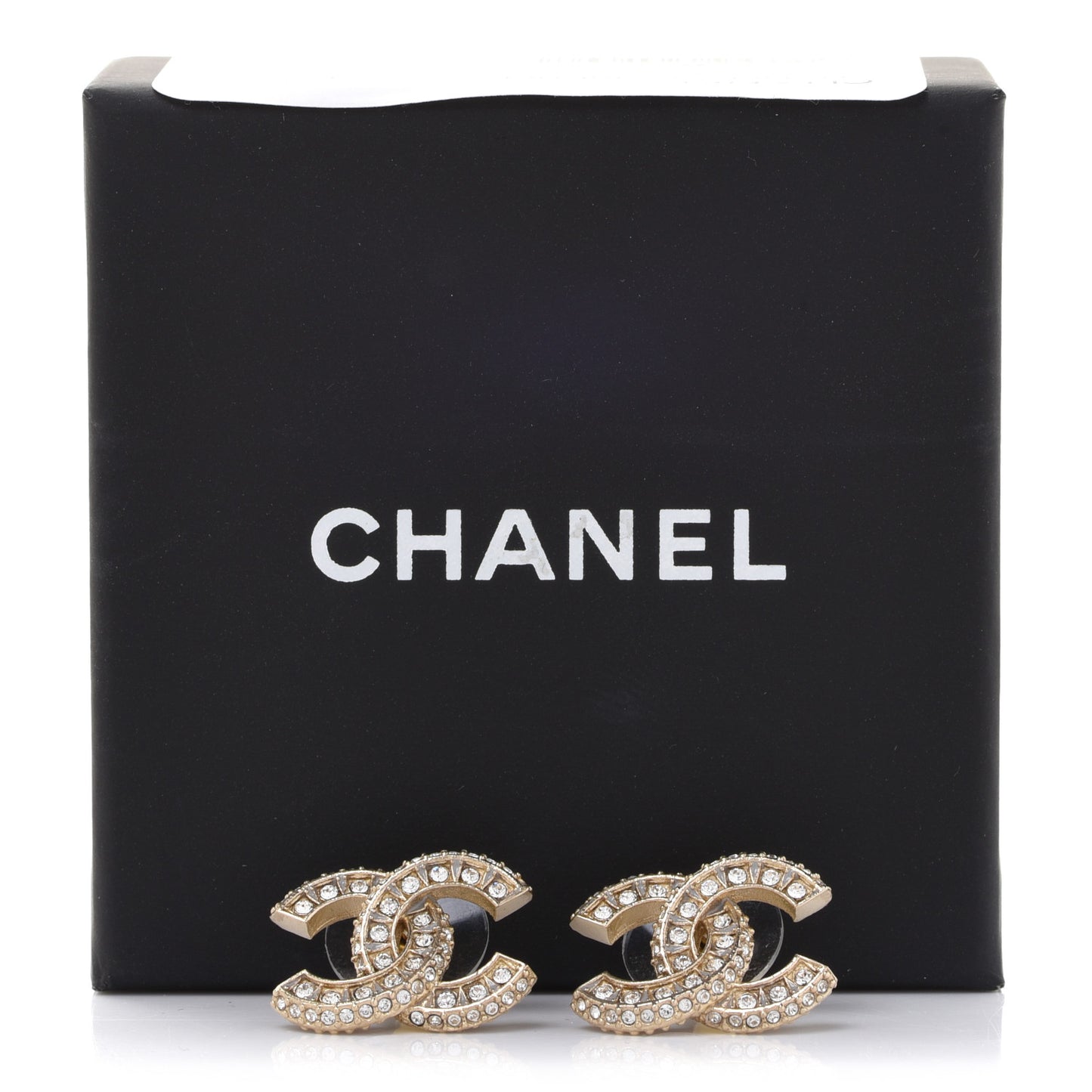 Crystal Timeless CC Earrings Light Gold