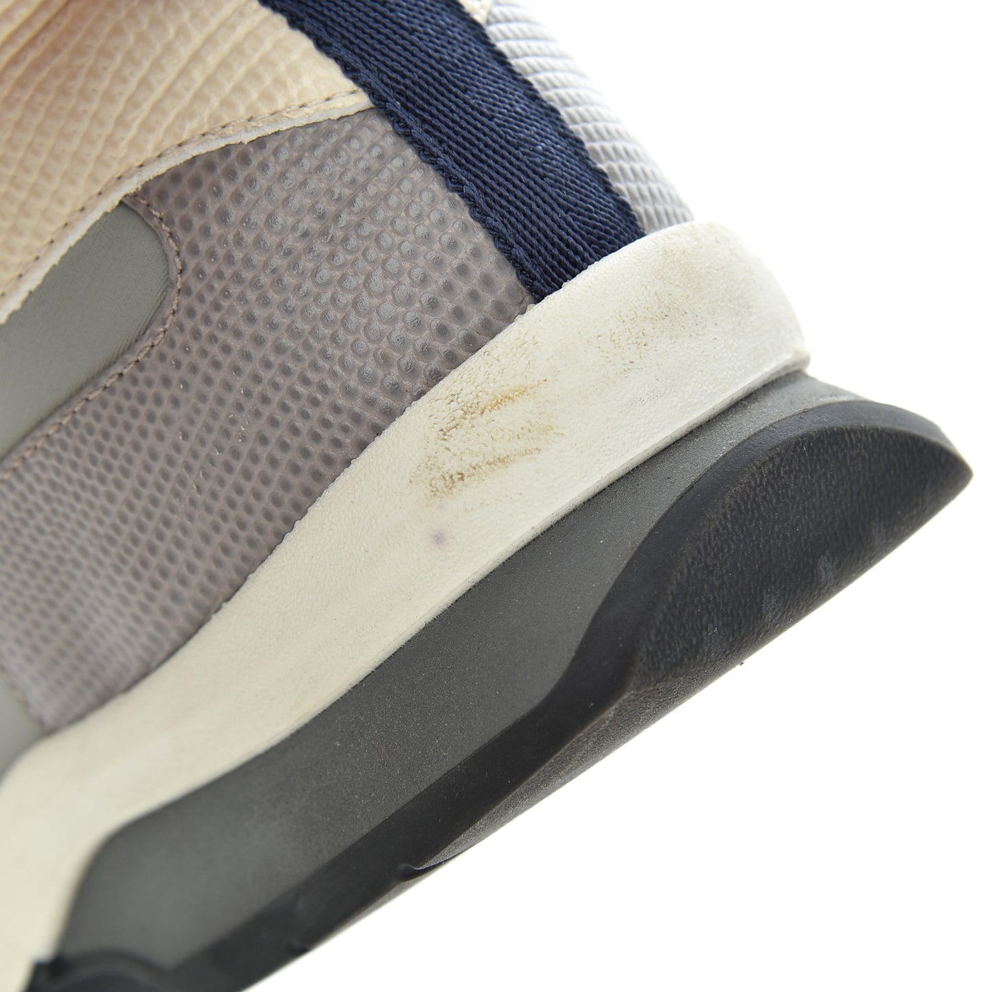 Neoprene Calfskin Rainbow Studded Sneaker 35.5 Gray