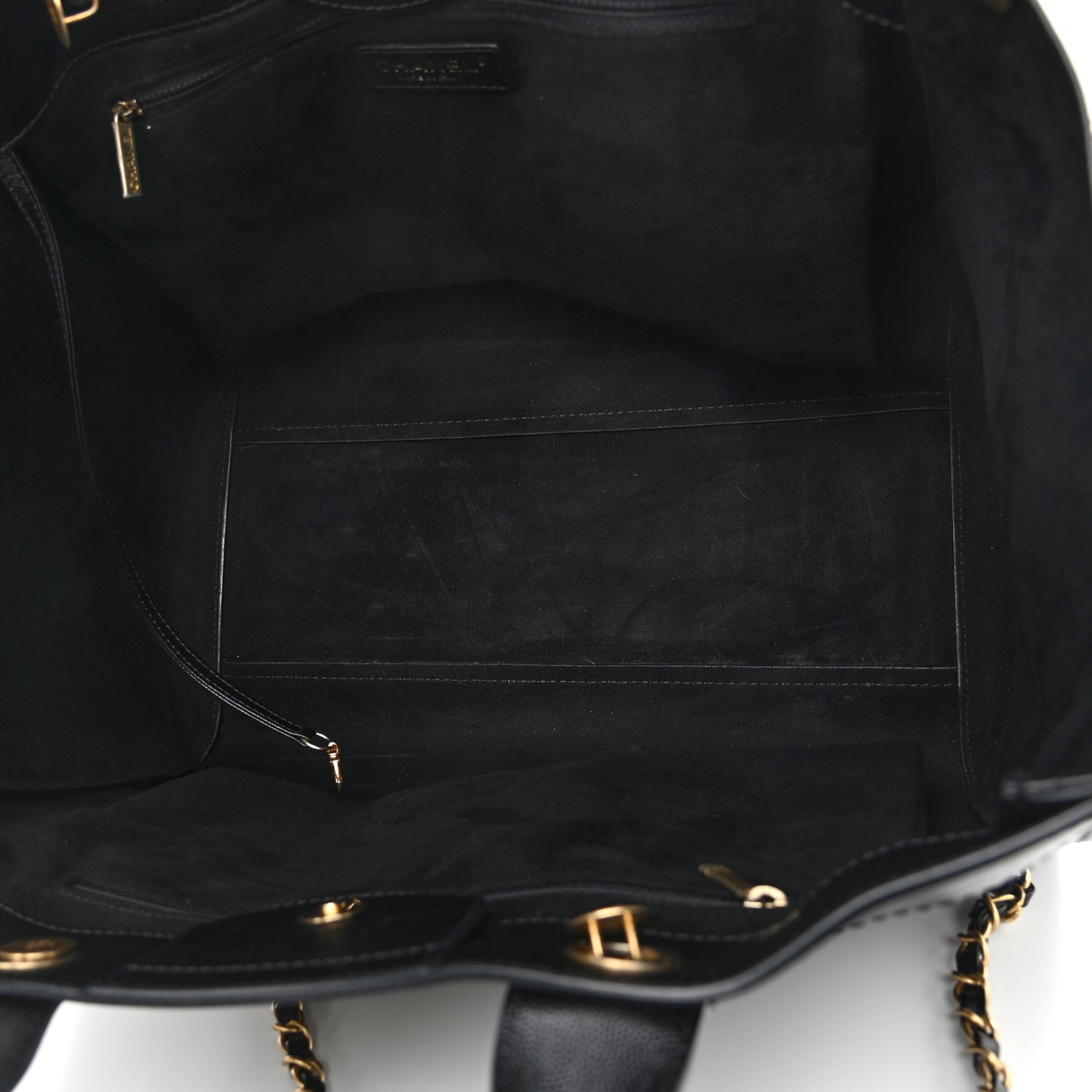 Caviar Medium Studded Deauville Tote Black