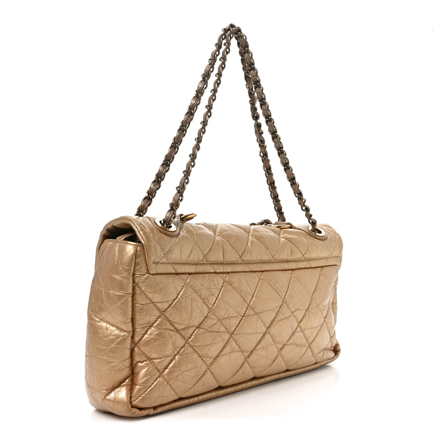 Chanel Aged Calfskin Quilted Medium Pondichery Flap Gold 3 of 10