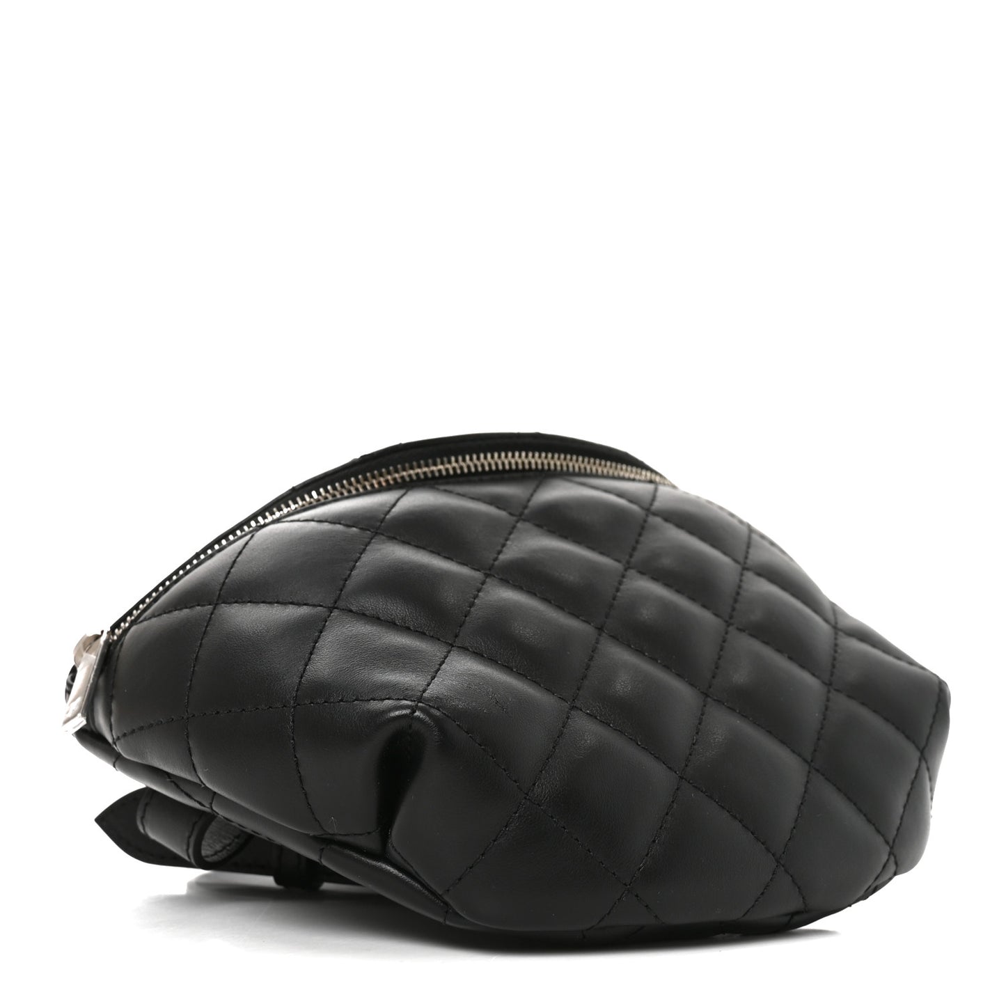 Calfskin Quilted Waist Belt Bag Black