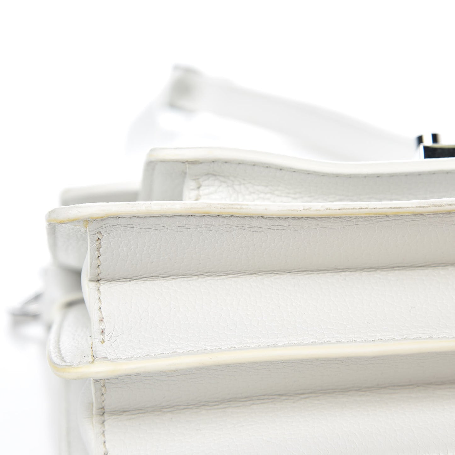 Grained Calfskin Small Patricia Crossbody White