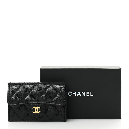 Chanel Caviar Quilted Flap Card Holder Wallet Black 9 of 9