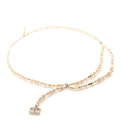 Chanel Pearl Crystal CC Star Belt Gold Pearly White 1 of 5