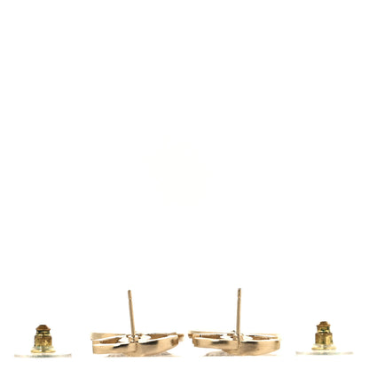 Chanel Crystal CC Medallion Drop Earrings Gold 3 of 4
