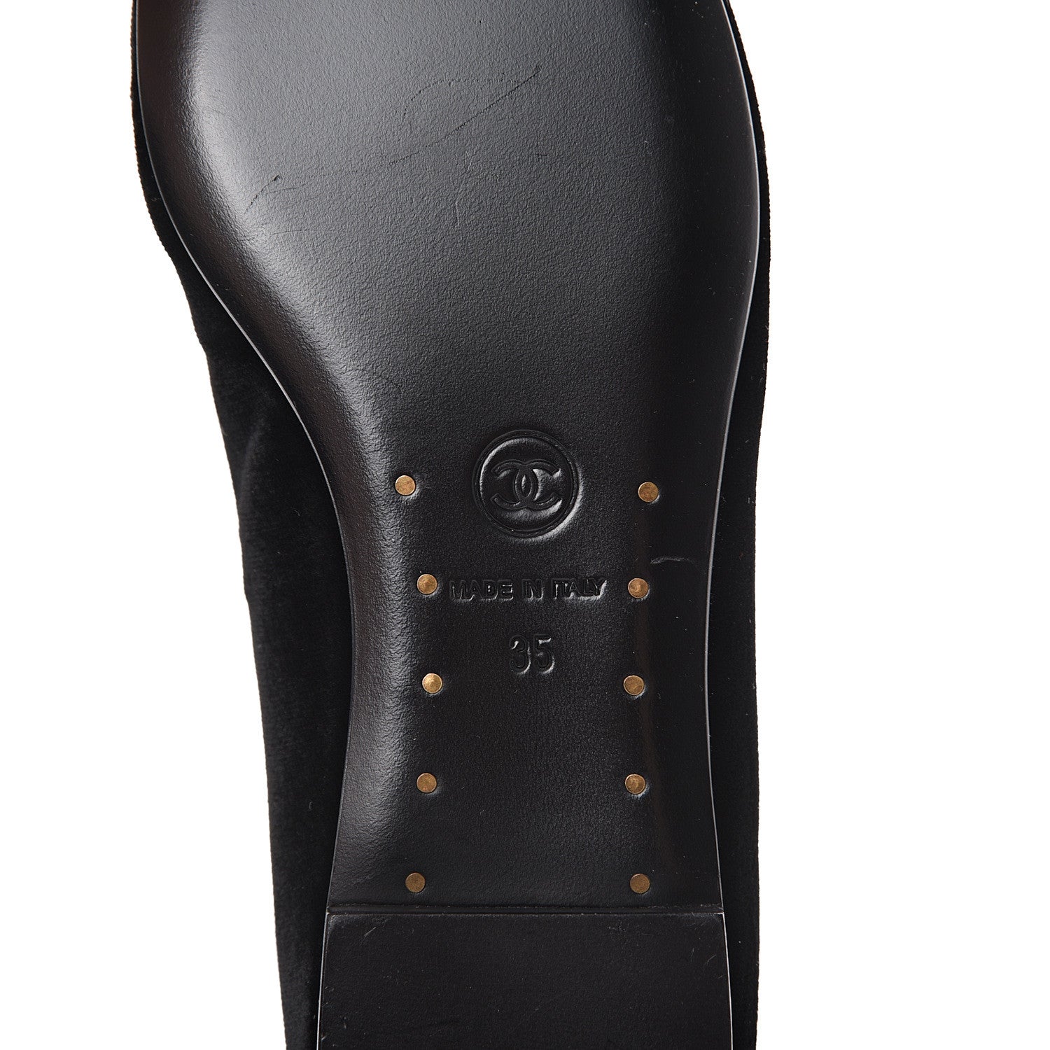 Chanel Velvet Camellia Ballerina Flats 35 Black 7 of 9