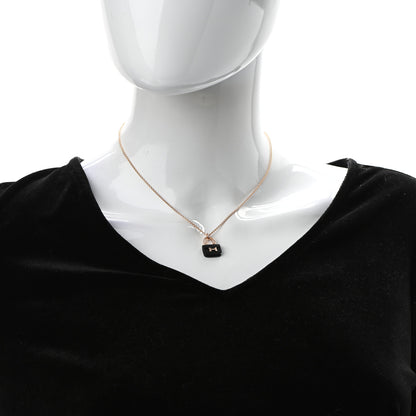 Hermes 18K Rose Gold Black Jade Constance Amulettes Pendant Necklace 2 of 6