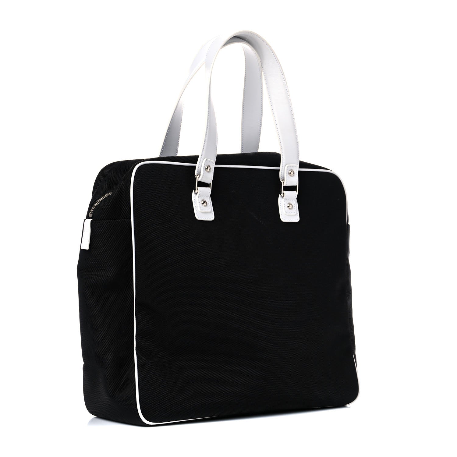 Chanel Canvas Rubber Airlines Large Zip Shopping Tote Black White Red 2 of 11