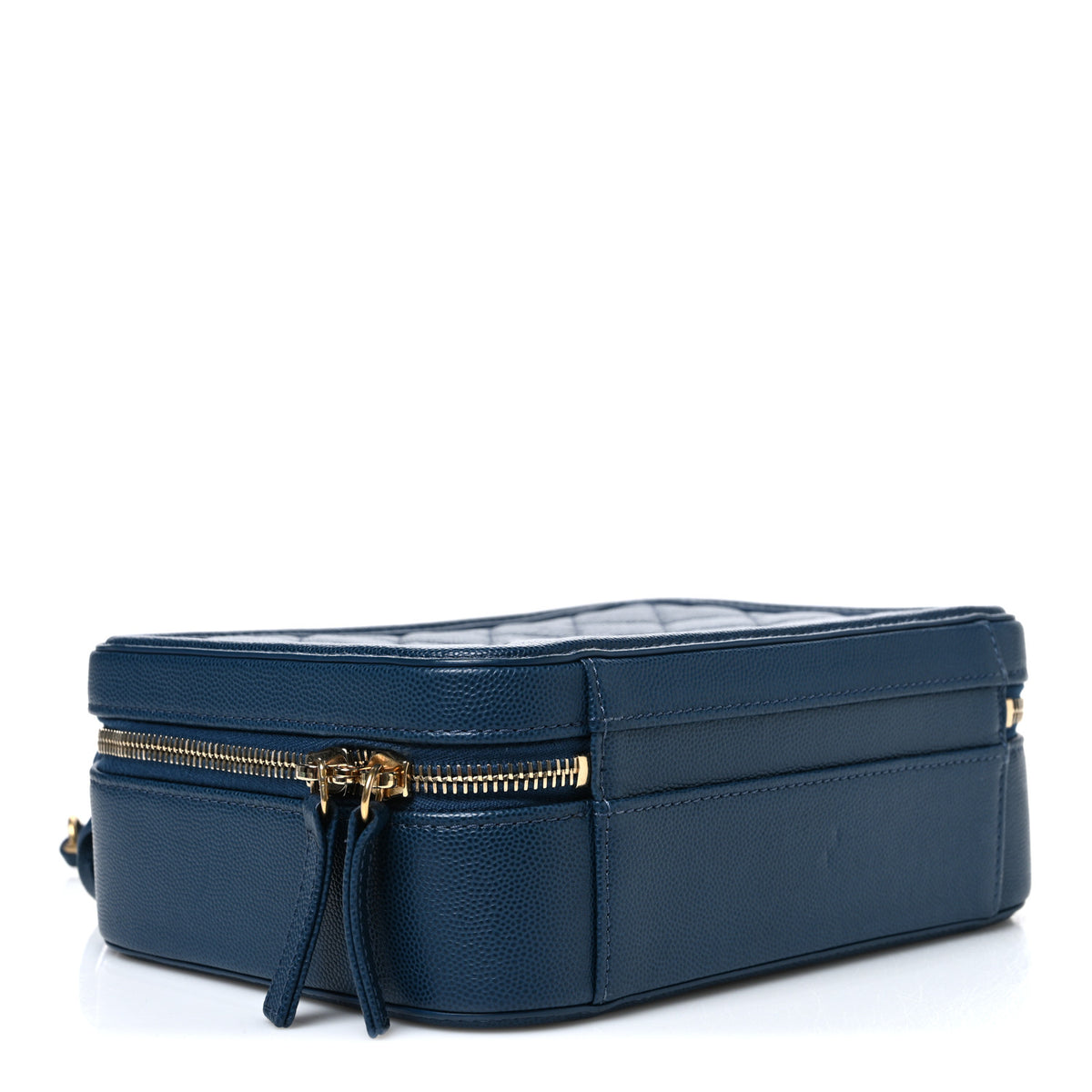 Chanel Caviar Quilted Medium CC Filigree Vanity Case Dark Blue 4 of 11