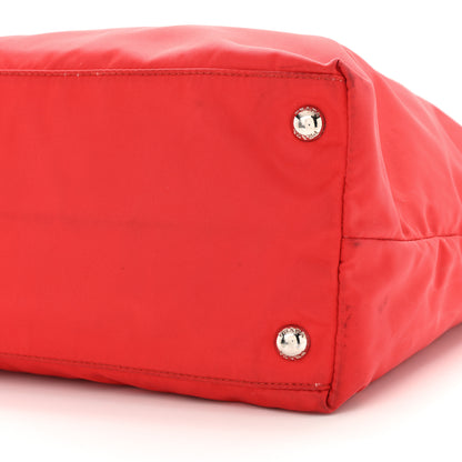 Prada Tessuto Nylon Saffiano Tote Rosso 9 of 13